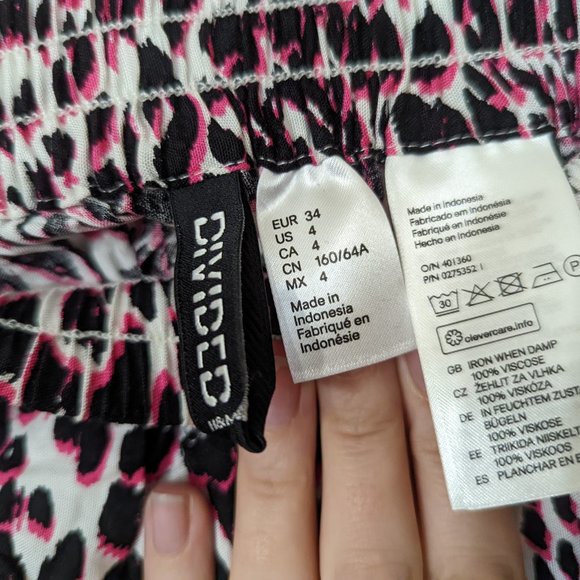 Leopard Print White & Pink 'Fluffy' Skater Skirt H&M size 4 - Picture 6 of 12